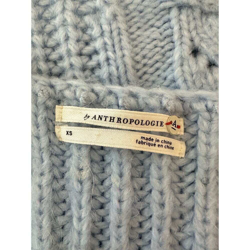Anthropologie Cable Knit Sky Blue Ramona Sweater, Size XS - Picture 4 of 7